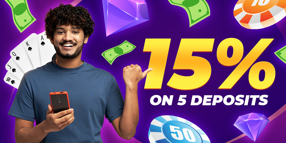 15% on 5 deposits bonus in Rajbet Casino !